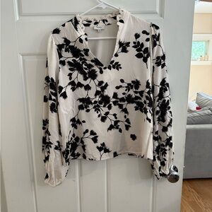The Odells Long Sleeve Blouse with Notched Collar